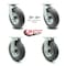 Service Caster 8 Inch Gray Pneumatic Wheel Caster Swivel with Swivel Locks and 2 Rigid, 2PK SCC-100S280-PNB-GRY-BSL-2-R-2 - alternate 3